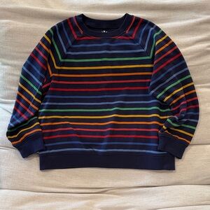 Primary Multicolor Striped Crewneck Sweatshirt